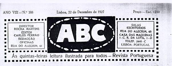 Cabealho do jornal ABC de 22 de Dezembro de 1927