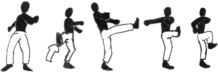 Man performing a half-circle with his leg