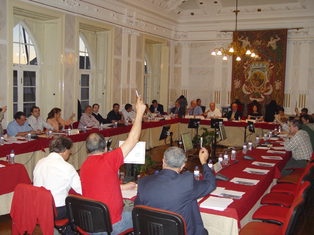 Imagem panor�mica do plen�rio, reunido a 22 de Junho de 2007, no fundo da sala a Mesa da AME.