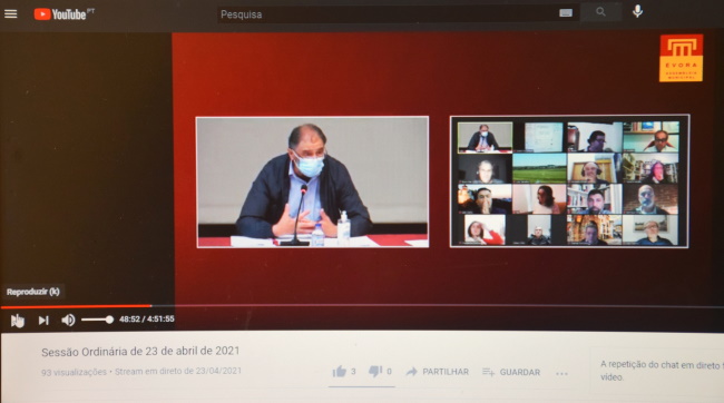 Foto da Mesa da AME reunida a 23 de abril de 2021